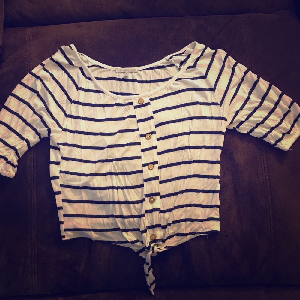 Blue and white top